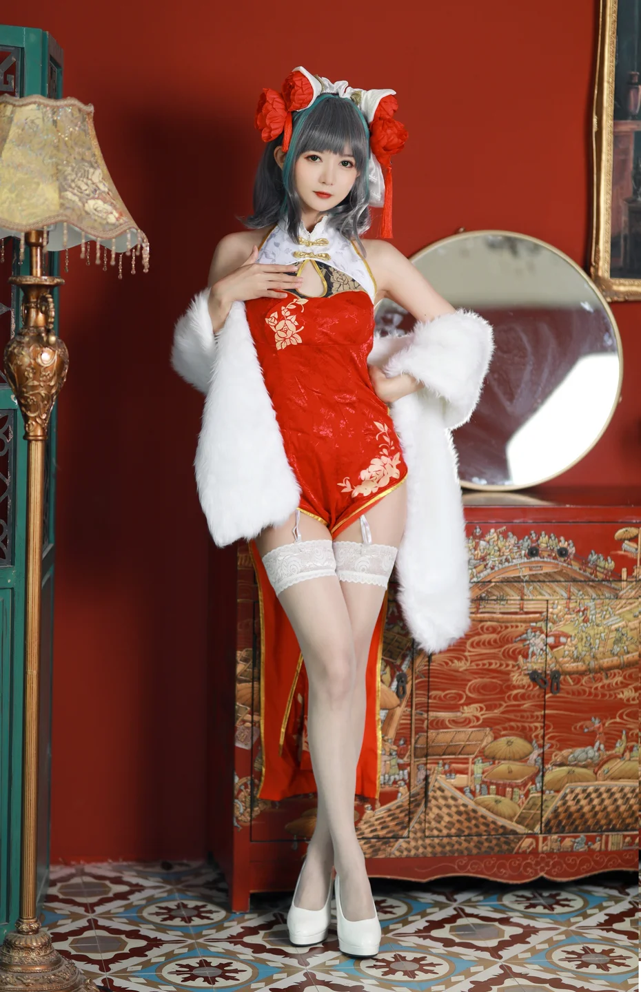 51酱 - 碧蓝航线·柴郡 新春旗袍 [12P-55MB] tg@simisebaisi 【丝足阁】006.webp